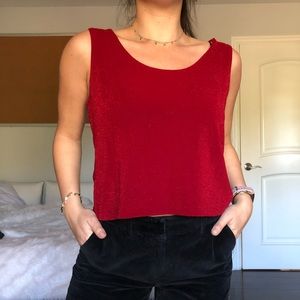 sparkly red cropped tank
